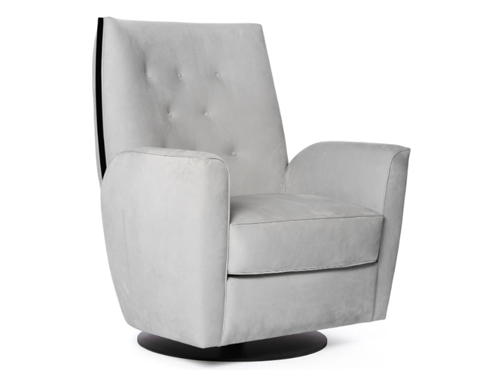 MEDITA - Swivel tufted fabric armchair with armrests _ Bellotti Ezio